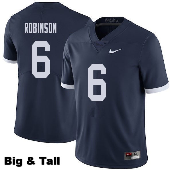 NCAA Nike Men's Penn State Nittany Lions Andre Robinson #6 College Football Authentic Throwback Big & Tall Navy Stitched Jersey FYD2698AW